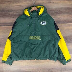 Vintage 90s Green Bay Packers NFL Game Day Competitor Half Zip Jacket Mens XL